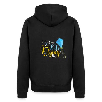 Kite Flying Kite Fan For Fite Flying Lovers - Unisex Premium Organic Zip Hoodie - black - Back - Nico (187cm)