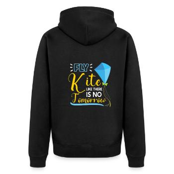 Kite Flying Kite Fan For Fite Flying Lovers - Unisex Premium Organic Zip Hoodie - black - Back - Nico (187cm)