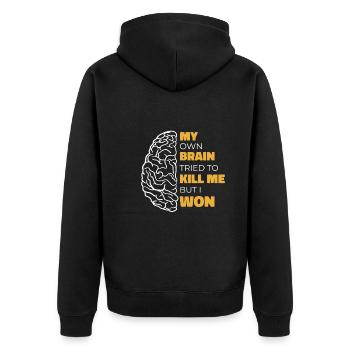 Stroke Survivor Stroke Consciousness - Unisex Premium Organic Zip Hoodie - black - Back - Nico (187cm)