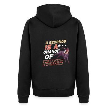 Rodeo Bull Riding Livestock Show Farmer Cattle - Unisex Premium Bio Zip Hoodie - Schwarz - Hinten - Nico (187cm)