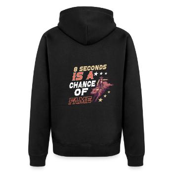 Rodeo Bull Riding Livestock Show Farmer Cattle - Unisex Premium Bio Zip Hoodie - Schwarz - Hinten - Nico (187cm)