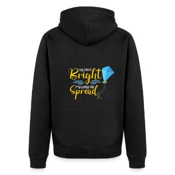 Kite Flying Kite Fan For Fite Flying Lovers - Unisex Premium Organic Zip Hoodie - black - Back - Nico (187cm)