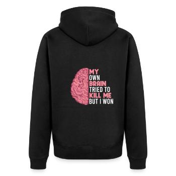 Stroke Survivor Stroke Consciousness - Unisex Premium Organic Zip Hoodie - black - Back - Nico (187cm)
