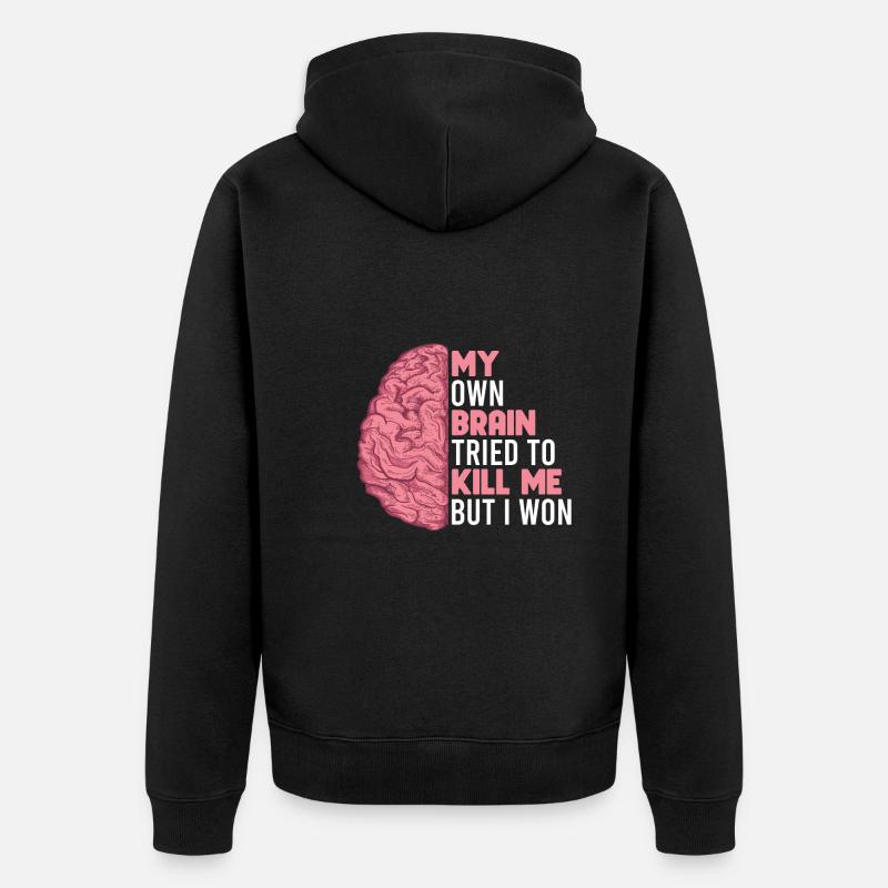 Schlaganfall Survivor Schlaganfall Bewusstsein - Unisex Premium Bio Zip Hoodie - Schwarz