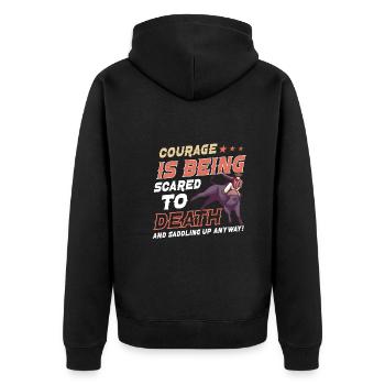 Rodeo Bull Riding Livestock Show Farmer Cattle - Unisex Premium Bio Zip Hoodie - Schwarz - Hinten - Nico (187cm)
