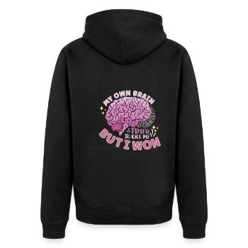 Stroke Survivor Stroke Consciousness - Unisex Premium Organic Zip Hoodie - black - Back - Nico (187cm)