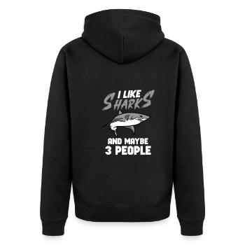 Requin Océan Predator Créature Marine - Veste à capuche bio Premium Unisexe - noir - Dos - Nico (187cm)