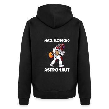 Postangestellte Postdame Postbote Post - Unisex Premium Bio Zip Hoodie - Schwarz - Hinten - Nico (187cm)
