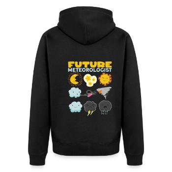Funny Meteorology Meteorologist Weather Lover - Unisex Premium Bio Zip Hoodie - Schwarz - Hinten - Nico (187cm)