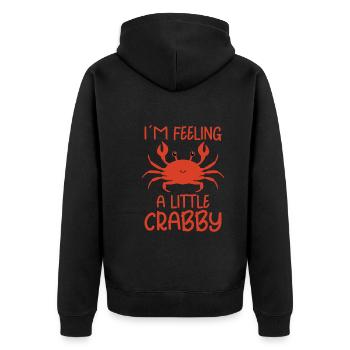 Crab Crab Shrimp Whisperer Crab Hunting Fisherman - Unisex Premium Organic Zip Hoodie - black - Back - Nico (187cm)