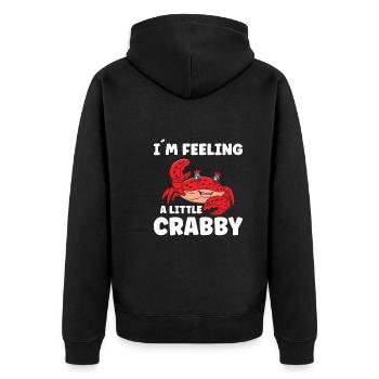 Crab Crab Shrimp Whisperer Crab Hunting Fisherman - Unisex Premium Organic Zip Hoodie - black - Back - Nico (187cm)