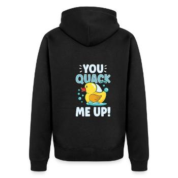 Canard en caoutchouc Canards Chasse aux oiseaux Amateur de canard Idée cadeau - Veste à capuche bio Premium Unisexe - noir - Dos - Nico (187cm)