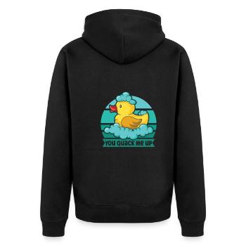 Canard en caoutchouc Canards Chasse aux oiseaux Amateur de canard Idée cadeau - Veste à capuche bio Premium Unisexe - noir - Dos - Nico (187cm)