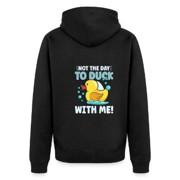 Canards en caoutchouc Canards Chasse aux oiseaux Idée cadeau d’amoureux des canards - Veste à capuche bio Premium Unisexe - noir - Dos - Nico (187cm)