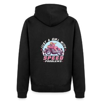 Dirt Bike Dirt Bike Riding Motocross Dirt Biking - Unisex Premium Organic Zip Hoodie - black - Back - Nico (187cm)