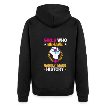 Feminismus Frauenpower Pro-choice Pro Abtreibung - Unisex Premium Bio Zip Hoodie - Schwarz - Hinten - Nico (187cm)