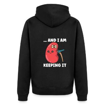 Kidney Transplant Kidney Donor Kidney Disease - Unisex Premium Organic Zip Hoodie - black - Back - Nico (187cm)