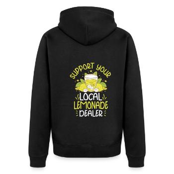 Lemonade Rack Lemon Juice Homemade - Unisex Premium Organic Zip Hoodie - black - Back - Nico (187cm)