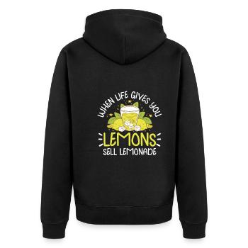 Lemonade Rack Lemon Juice Homemade - Unisex Premium Organic Zip Hoodie - black - Back - Nico (187cm)