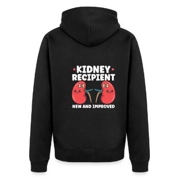 Kidney Transplant Kidney Donor Kidney Disease - Unisex Premium Organic Zip Hoodie - black - Back - Nico (187cm)