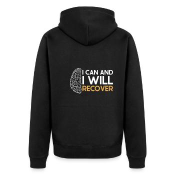 Stroke Survivor Stroke Awareness - Unisex Premium Organic Zip Hoodie - black - Back - Nico (187cm)