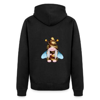 Gnome Honey Bee Beekeeper Honeybee Beekeeping - Unisex Premium Bio Zip Hoodie - Schwarz - Hinten - Nico (187cm)