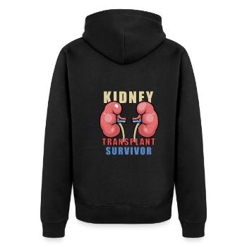 Kidney Transplant Kidney Donor Kidney Disease - Unisex Premium Organic Zip Hoodie - black - Back - Nico (187cm)