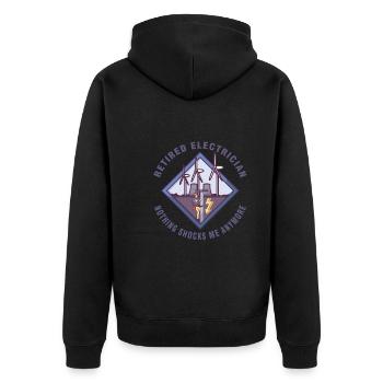 Electrician Electrical Engineer Lineman Electrical - Unisex Premium Organic Zip Hoodie - black - Back - Nico (187cm)
