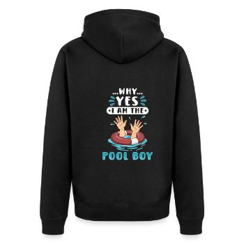Schwimmer Scuba Diving Pool Boy Wassersport - Unisex Premium Bio Zip Hoodie - Schwarz - Hinten - Nico (187cm)