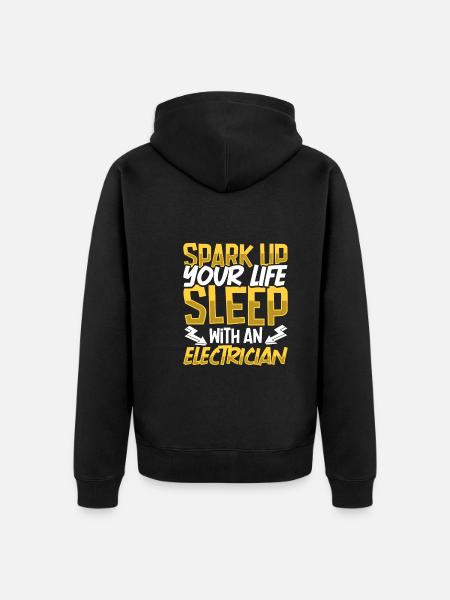 Electrician Electrical Engineer Lineman Electrical - Unisex Premium Organic Zip Hoodie - black