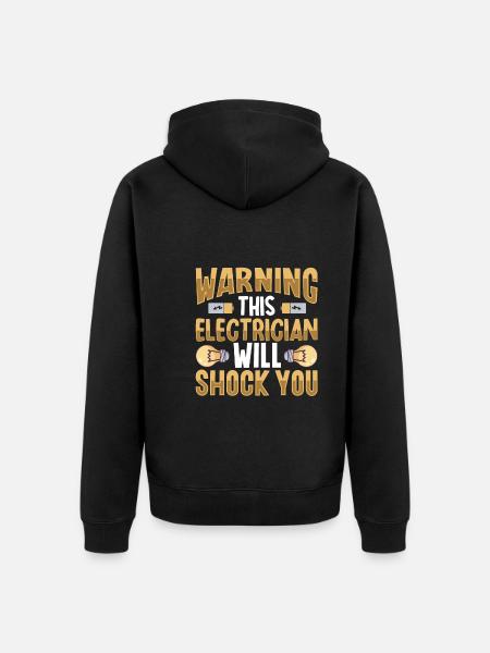 Electrician Electrical Engineer Lineman Electrical - Unisex Premium Organic Zip Hoodie - black