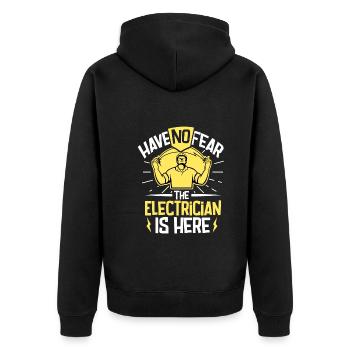 Electrician Electrical Engineer Lineman Electrical - Unisex Premium Organic Zip Hoodie - black - Back - Nico (187cm)
