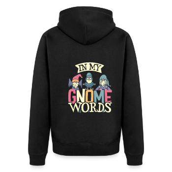 Garden Gnomes Gnome Lover Funny Gnome Gardening - Unisex Premium Organic Zip Hoodie - black - Back - Nico (187cm)