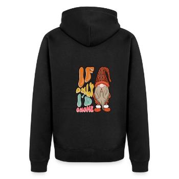 Garden Gnomes Gnome Lover Funny Gnome Gardening - Unisex Premium Organic Zip Hoodie - black - Back - Nico (187cm)