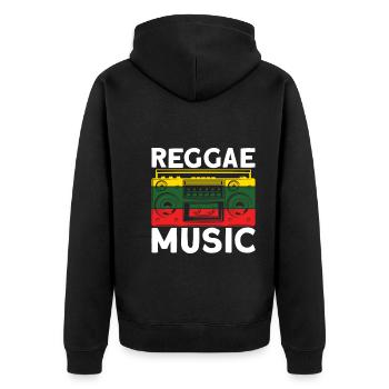 Reggae Music Jamaica Rastafari - Veste à capuche bio Premium Unisexe - noir - Dos - Nico (187cm)