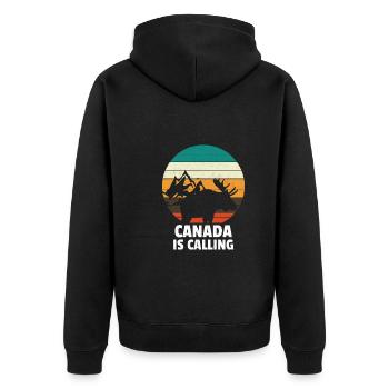 Le Canada appelle Kanada - Veste à capuche bio Premium Unisexe - noir - Dos - Nico (187cm)