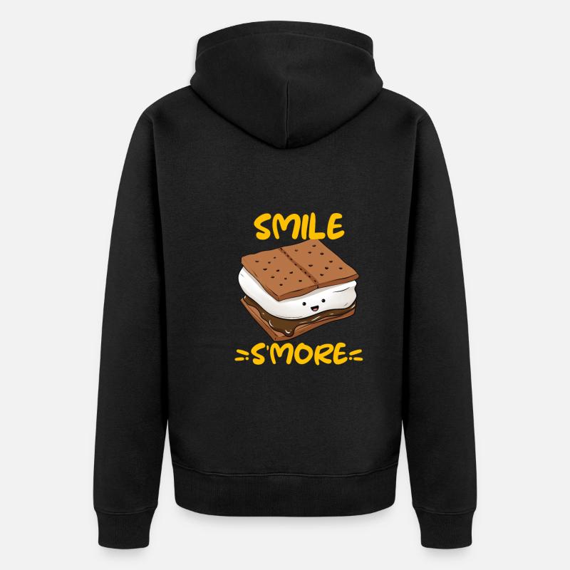 Smile S’More Campfire Camping - Veste à capuche bio Premium Unisexe - noir