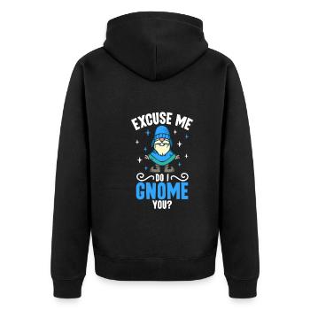 Gartenzwerge Gnome Lover Funny Gnome Gardening - Unisex Premium Bio Zip Hoodie - Schwarz - Hinten - Nico (187cm)
