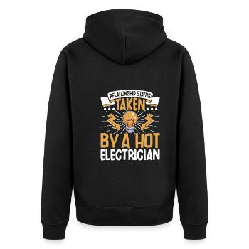 Electrician Electrical Engineer Lineman Electrical - Unisex Premium Organic Zip Hoodie - black - Back - Nico (187cm)
