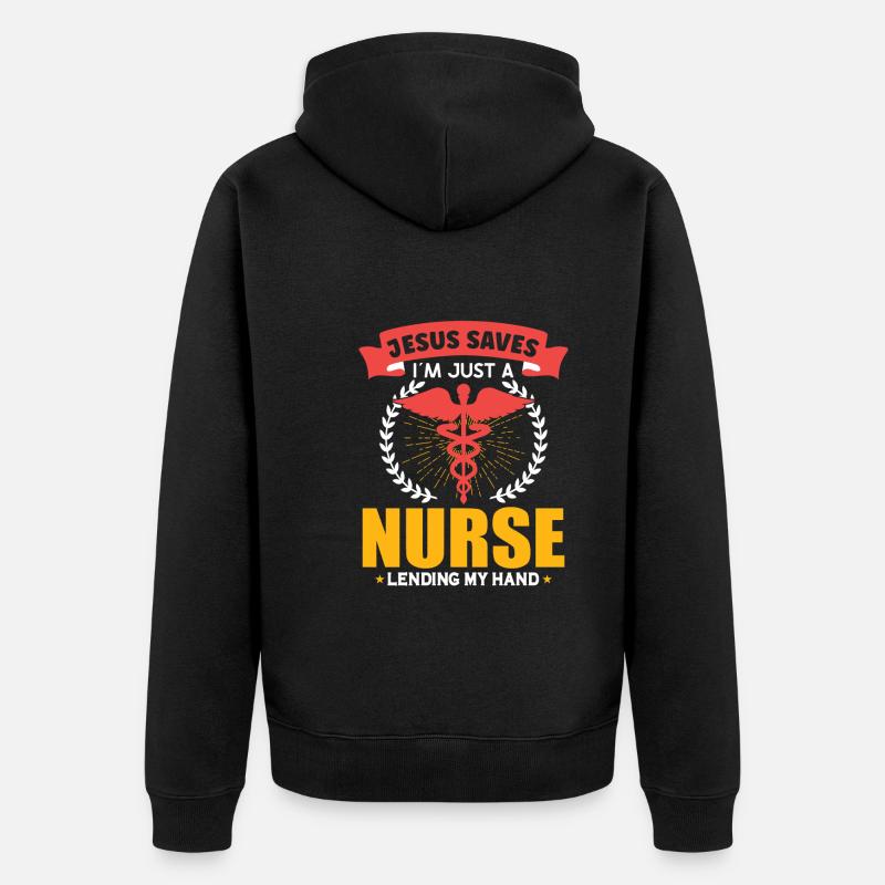 Infirmière Infirmière Clinique Paramédicale - Veste à capuche bio Premium Unisexe - noir