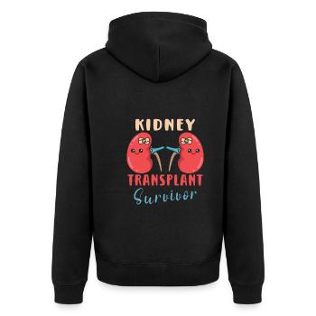 Kidney Transplant Kidney Donor Kidney Disease - Unisex Premium Organic Zip Hoodie - black - Back - Nico (187cm)