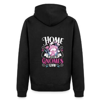 Garden Gnomes Gnome Lover Funny Gnome Gardening - Unisex Premium Organic Zip Hoodie - black - Back - Nico (187cm)