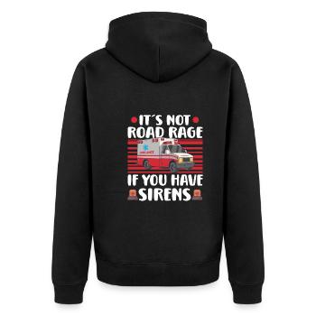 Sanitäter Erster Responder Krankenwagenfahrer - Unisex Premium Bio Zip Hoodie - Schwarz - Hinten - Nico (187cm)