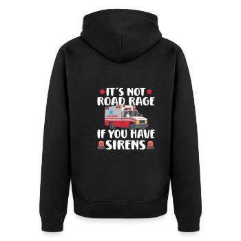 Sanitäter Erster Responder Krankenwagenfahrer - Unisex Premium Bio Zip Hoodie - Schwarz - Hinten - Nico (187cm)