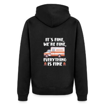 Sanitäter Erster Responder Krankenwagenfahrer - Unisex Premium Bio Zip Hoodie - Schwarz - Hinten - Nico (187cm)