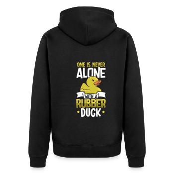 Rubber Duck Ducks Bird Hunt Duck lover Gift Idea - Unisex Premium Organic Zip Hoodie - black - Back - Nico (187cm)