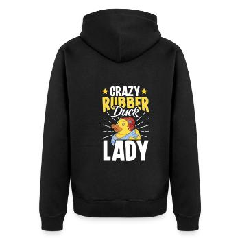 Rubber Duck Ducks Bird Hunt Duck lover Gift Idea - Unisex Premium Organic Zip Hoodie - black - Back - Nico (187cm)