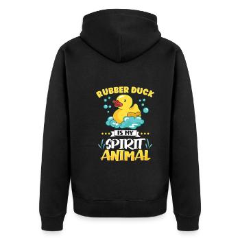 Rubber Duck Ducks Bird Hunt Duck lover Gift Idea - Unisex Premium Organic Zip Hoodie - black - Back - Nico (187cm)