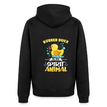 Rubber Duck Ducks Bird Hunt Duck lover Gift Idea - Unisex Premium Organic Zip Hoodie - black - Back - Nico (187cm)