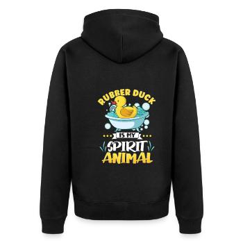 Rubber Duck Ducks Bird Hunt Duck lover Gift Idea - Unisex Premium Organic Zip Hoodie - black - Back - Nico (187cm)